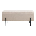 Banc Lora Bouclé Beige avec espace de rangement