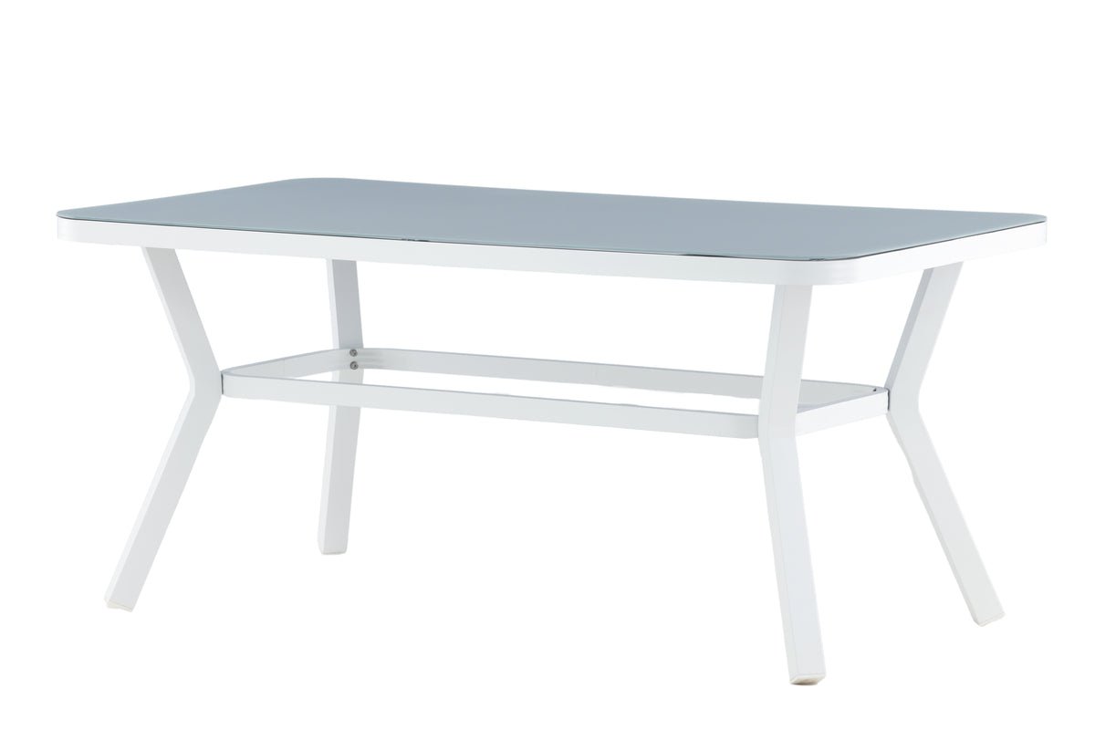Table de jardin Amaré - une combinaison de plateau en verre mat et de structure en aluminium