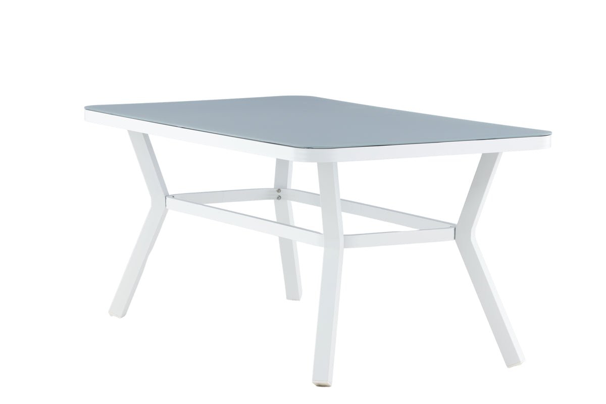 Table de jardin Amaré - une combinaison de plateau en verre mat et de structure en aluminium