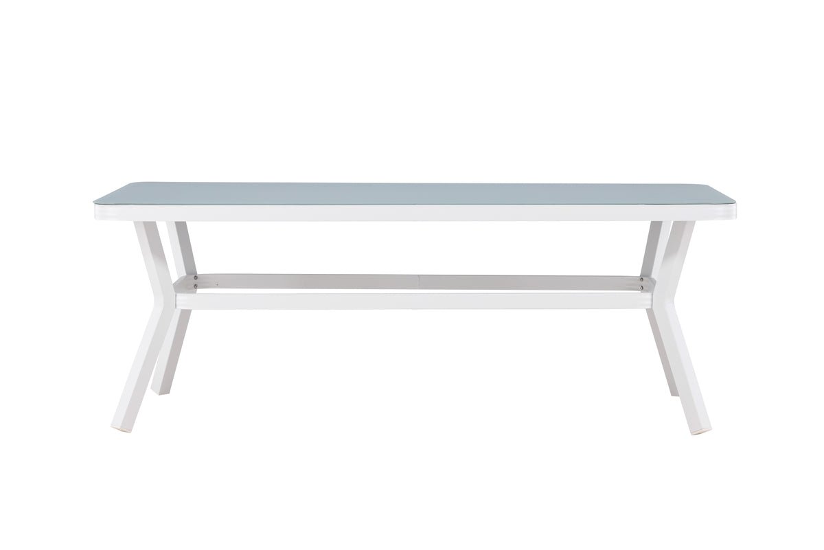 Table de jardin Amaré - une combinaison de plateau en verre mat et de structure en aluminium