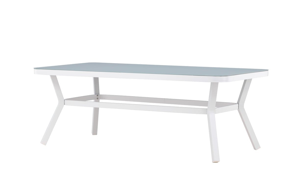 Table de jardin Amaré - une combinaison de plateau en verre mat et de structure en aluminium