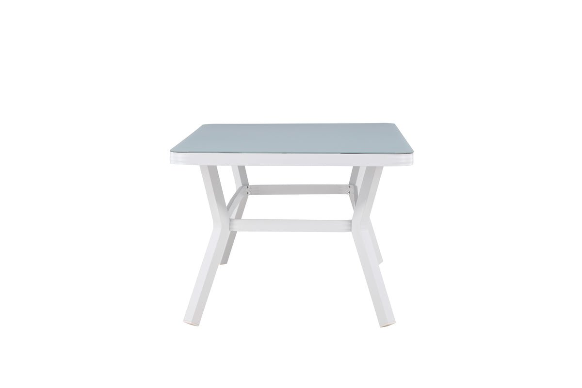Table de jardin Amaré - une combinaison de plateau en verre mat et de structure en aluminium