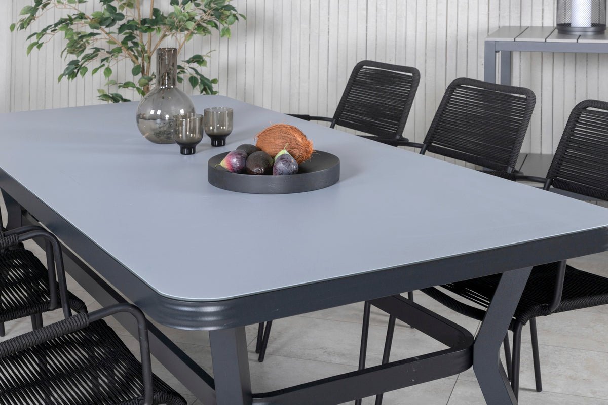 Table de jardin Amaré - une combinaison de plateau en verre mat et de structure en aluminium