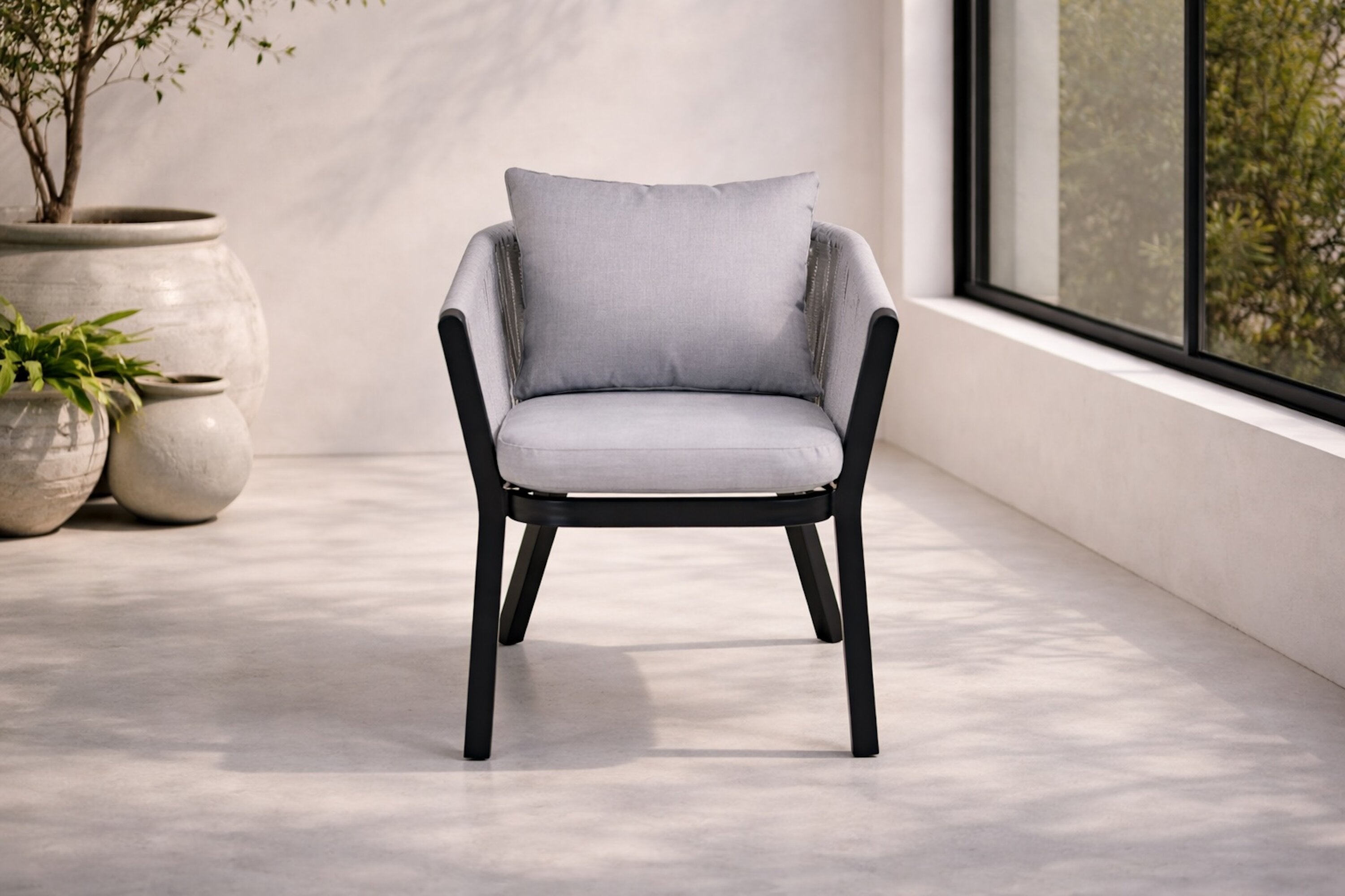 Ensemble de 2 chaises de jardin Myria en Métal/polyester