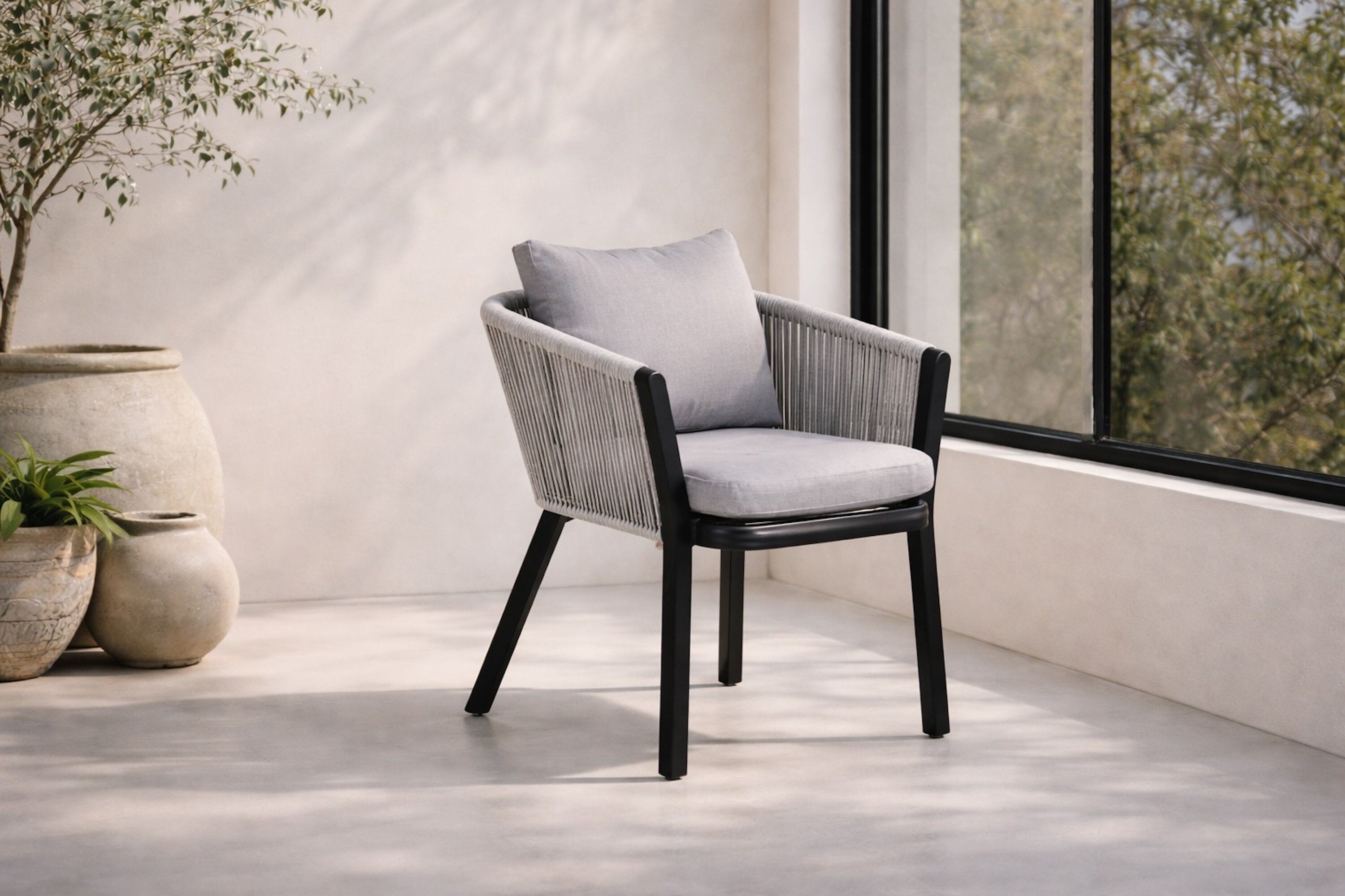 Ensemble de 2 chaises de jardin Myria en Métal/polyester