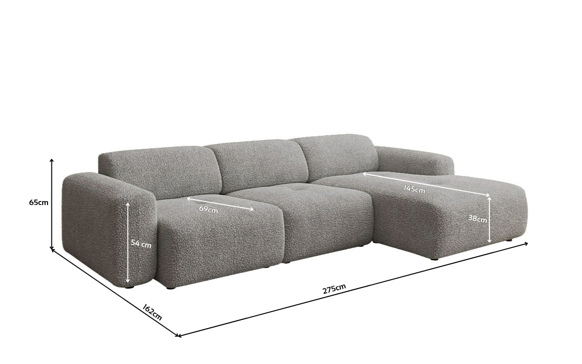 Canapé d'angle Designer L Calm en Bouclé