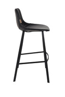 Barhocker Franky 2er-Set – aus Kunstleder in Schwarz