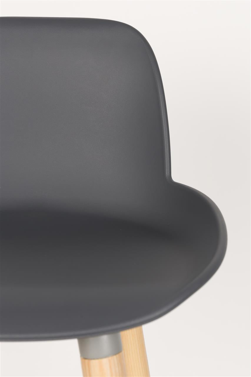 Tabourets de bar Albert Kuip, lot de 2 – en plastique polypropylène Gris