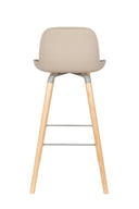 Tabourets de bar Albert Kuip, lot de 2 – en plastique polypropylène Taupe