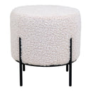 Tabouret d'appoint Hanna en tissu Bouclé Teddy