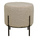 Tabouret d'appoint Hanna en tissu Bouclé Teddy