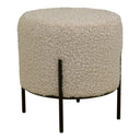 Tabouret d'appoint Hanna en tissu Bouclé Teddy