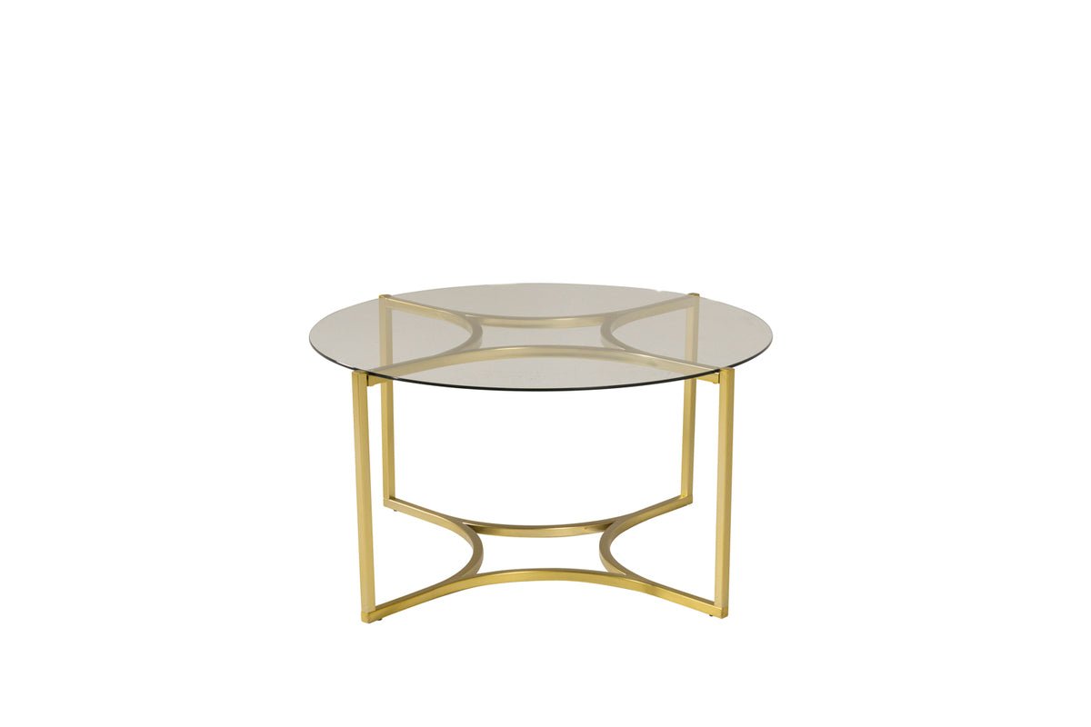 Table basse Goldi - avec plateau en verre rond