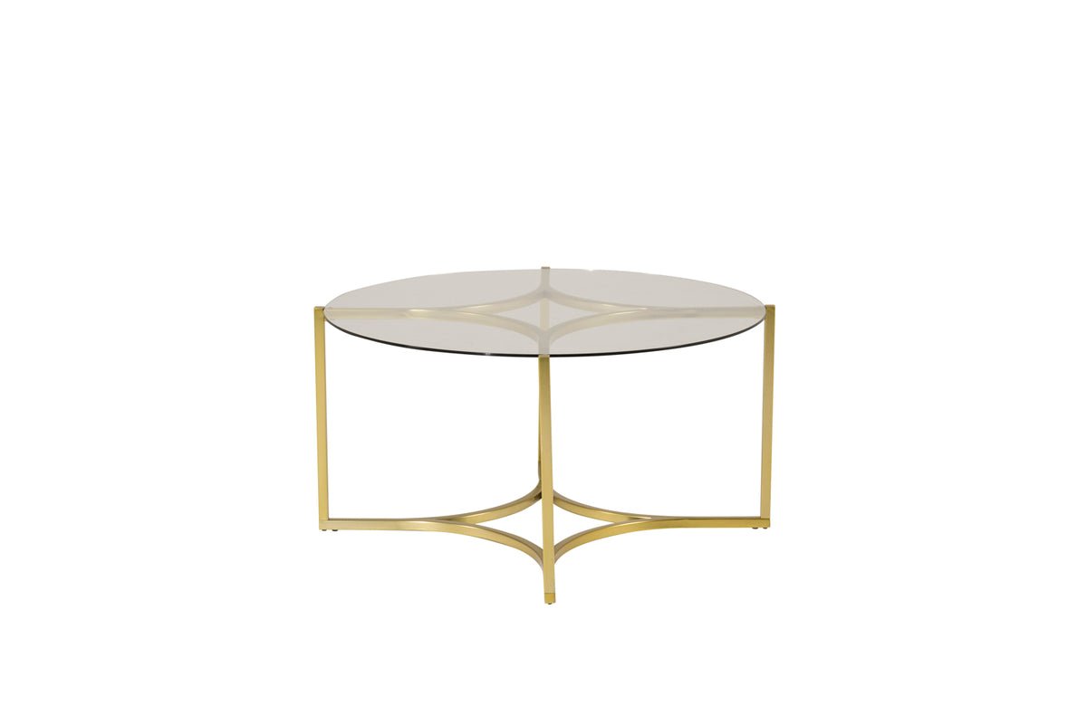 Table basse Goldi - avec plateau en verre rond