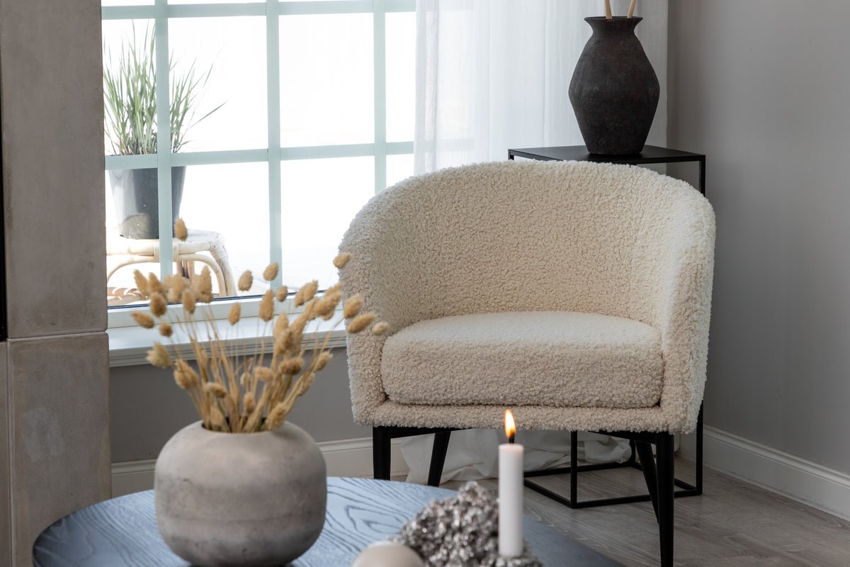 Fauteuil Comfy - avec fourrure d'ours en option Noir ou Blanc