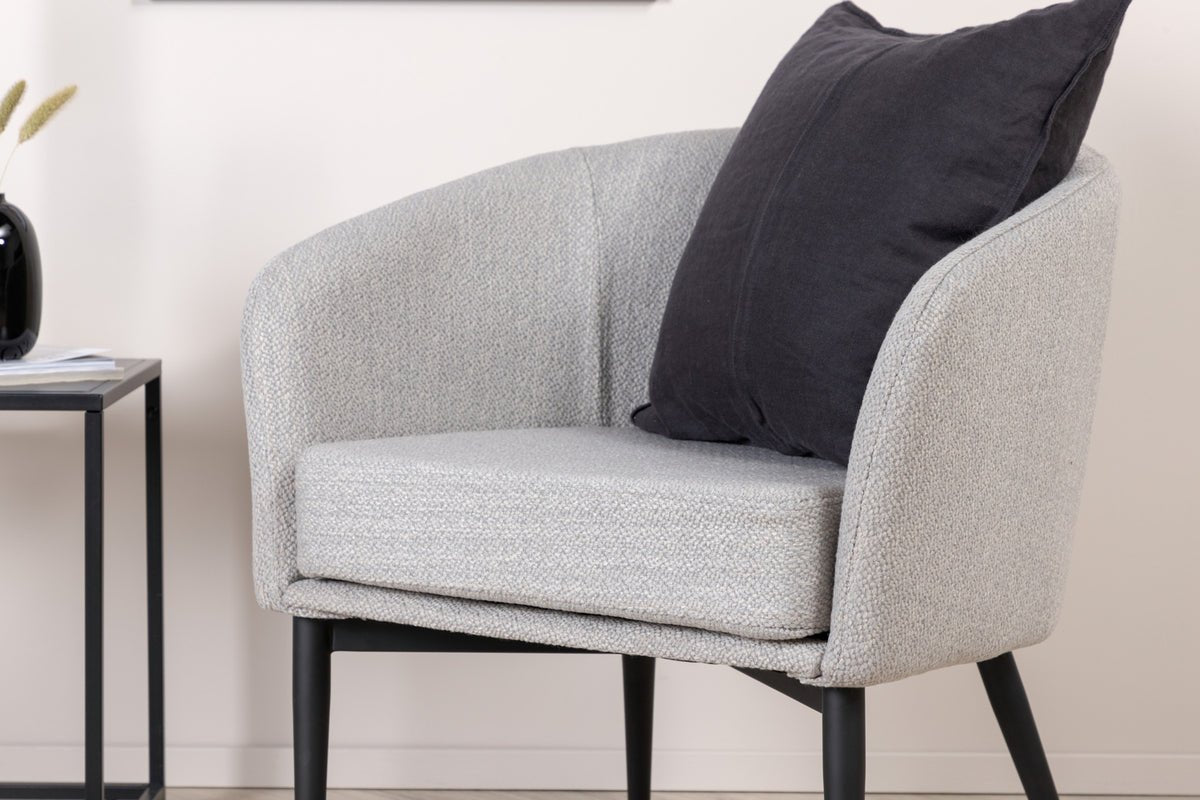 Fauteuil Katy - avec assise grise en polyester