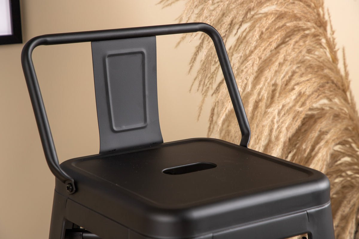 Ensemble de 4 tabourets de bar Tamo - Robuste en acier noir