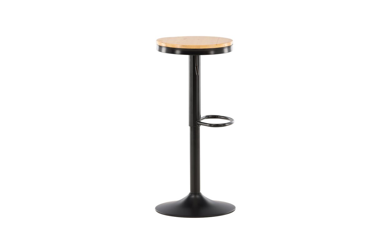 Lot de 2 - Tabourets de bar Cornelia avec assise en pin et structure en acier