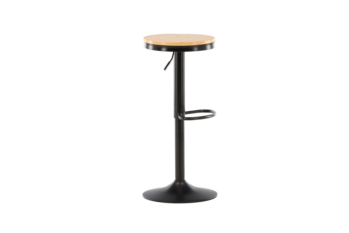 Lot de 2 - Tabourets de bar Cornelia avec assise en pin et structure en acier