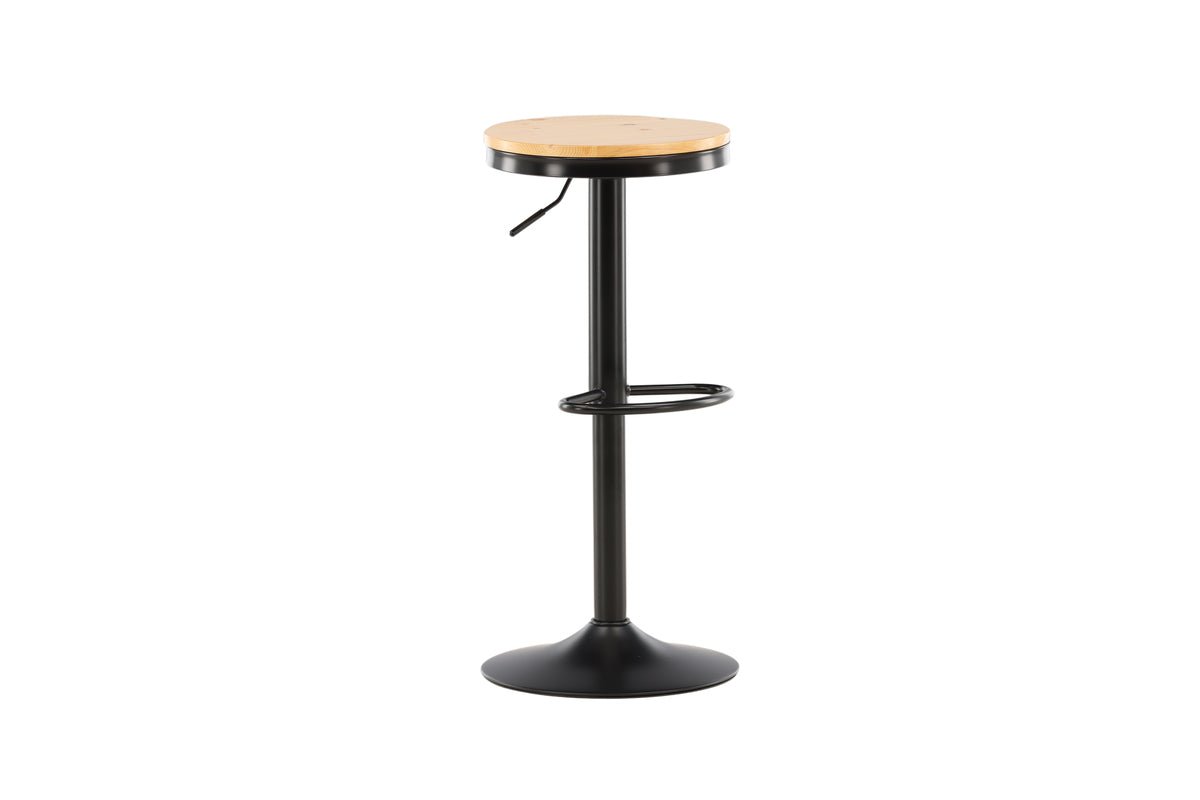 Lot de 2 - Tabourets de bar Cornelia avec assise en pin et structure en acier