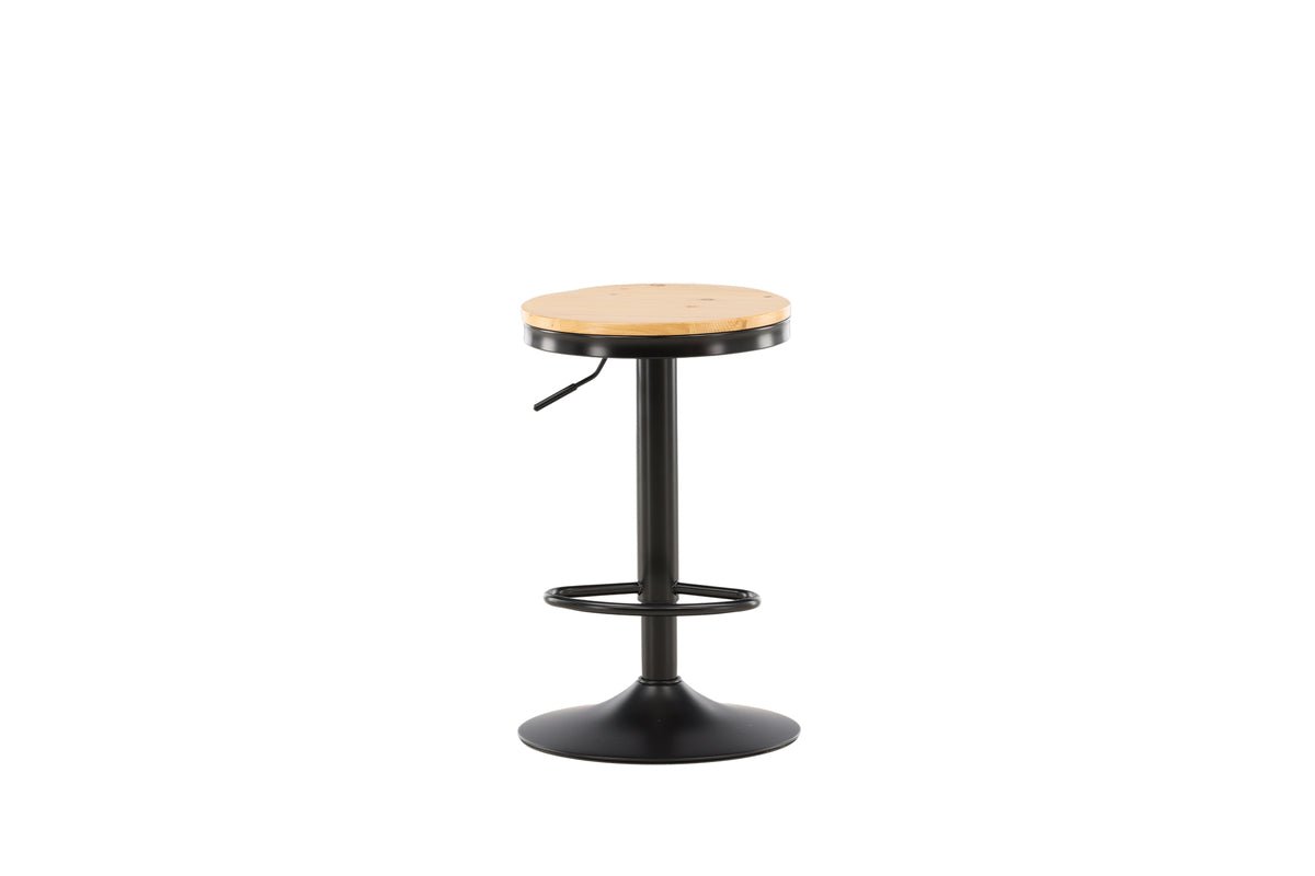 Lot de 2 - Tabourets de bar Cornelia avec assise en pin et structure en acier