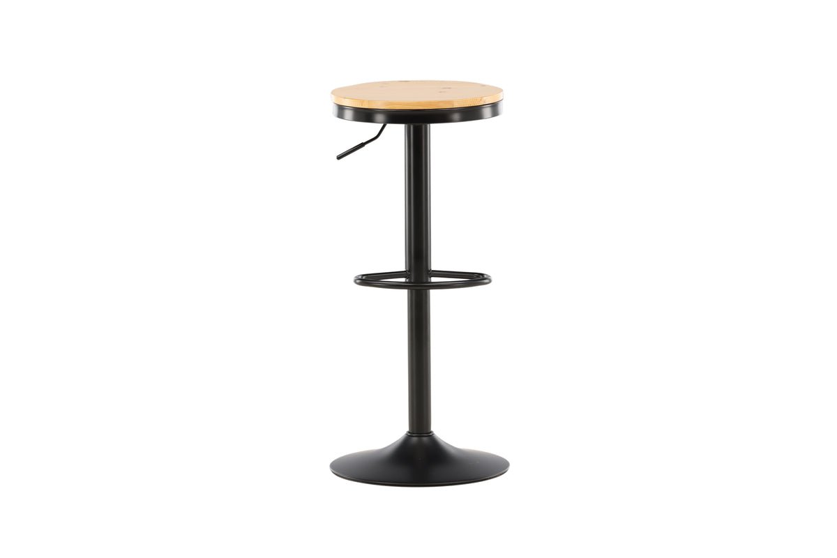 Lot de 2 - Tabourets de bar Cornelia avec assise en pin et structure en acier
