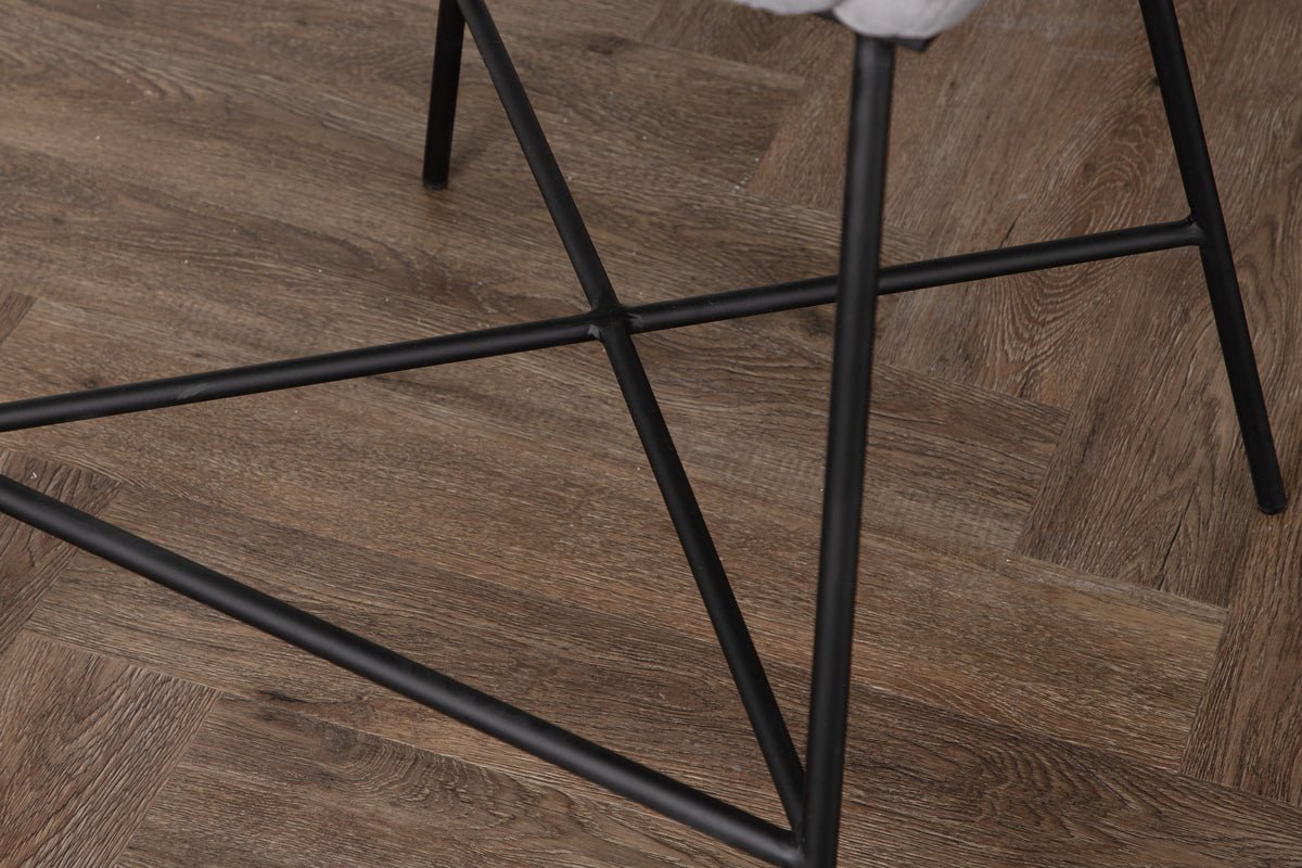Tabouret de bar Viola - en Métal avec revêtement en velours gris foncé
