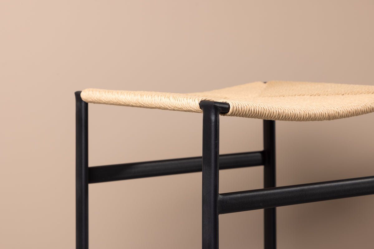 2er Set - Barhocker Simon eine Kombination aus Stahl und Seilgeflecht