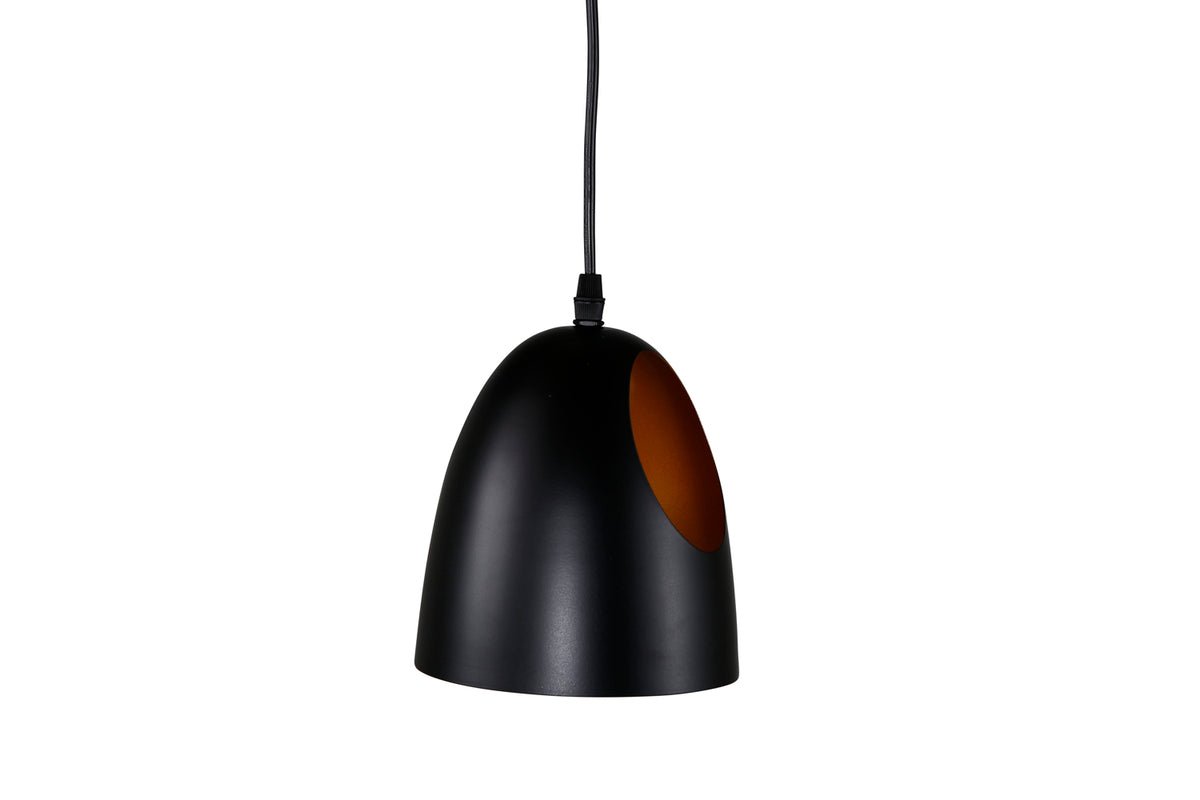 Suspension « Black Beauty » – Avec un design intérieur élégant couleur cuivre