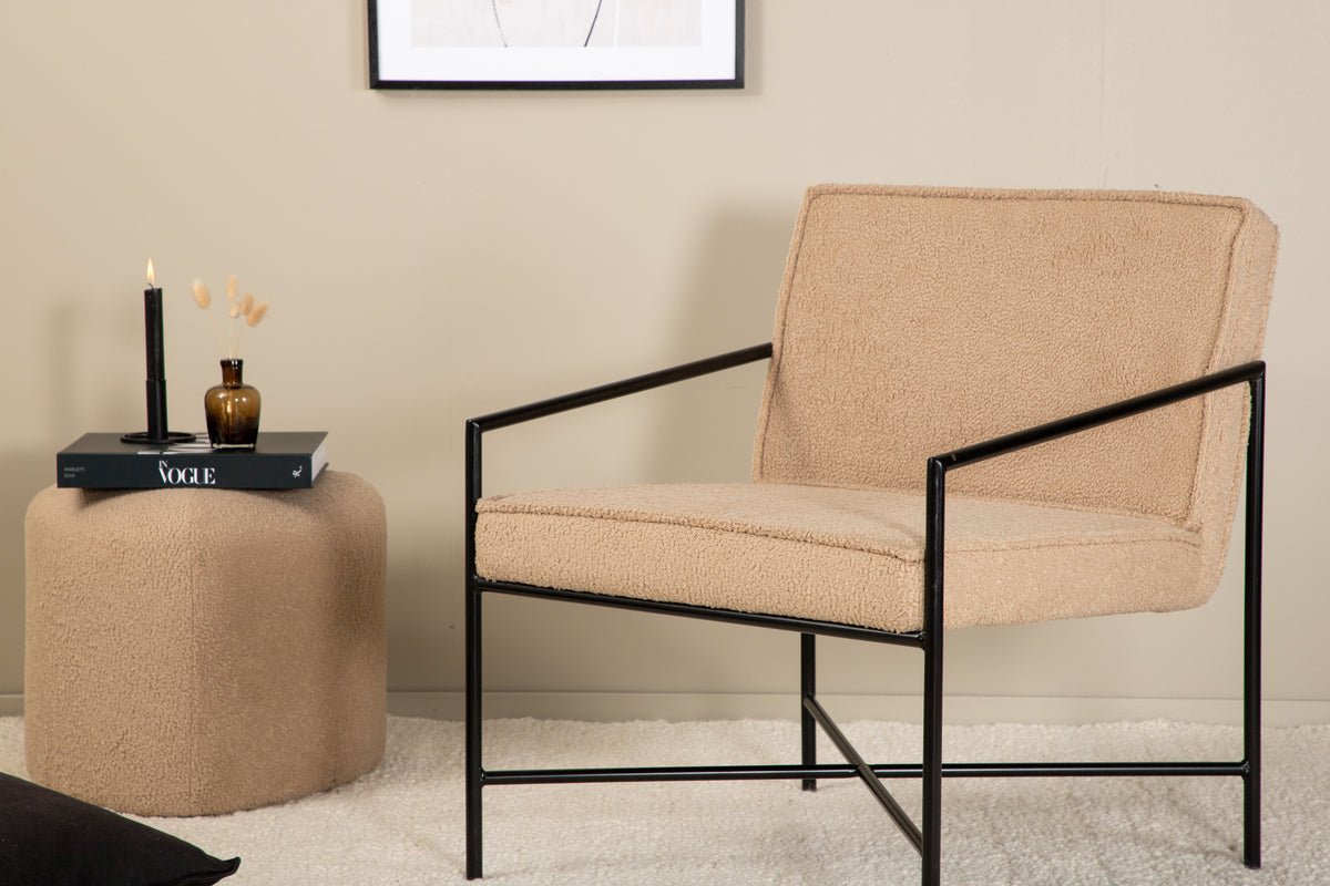 Fauteuil Lorele - Avec revêtement en peluche ou velours