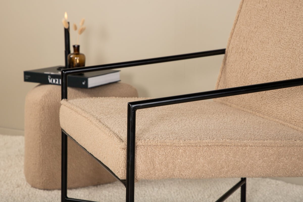 Fauteuil Lorele - Avec revêtement en peluche ou velours