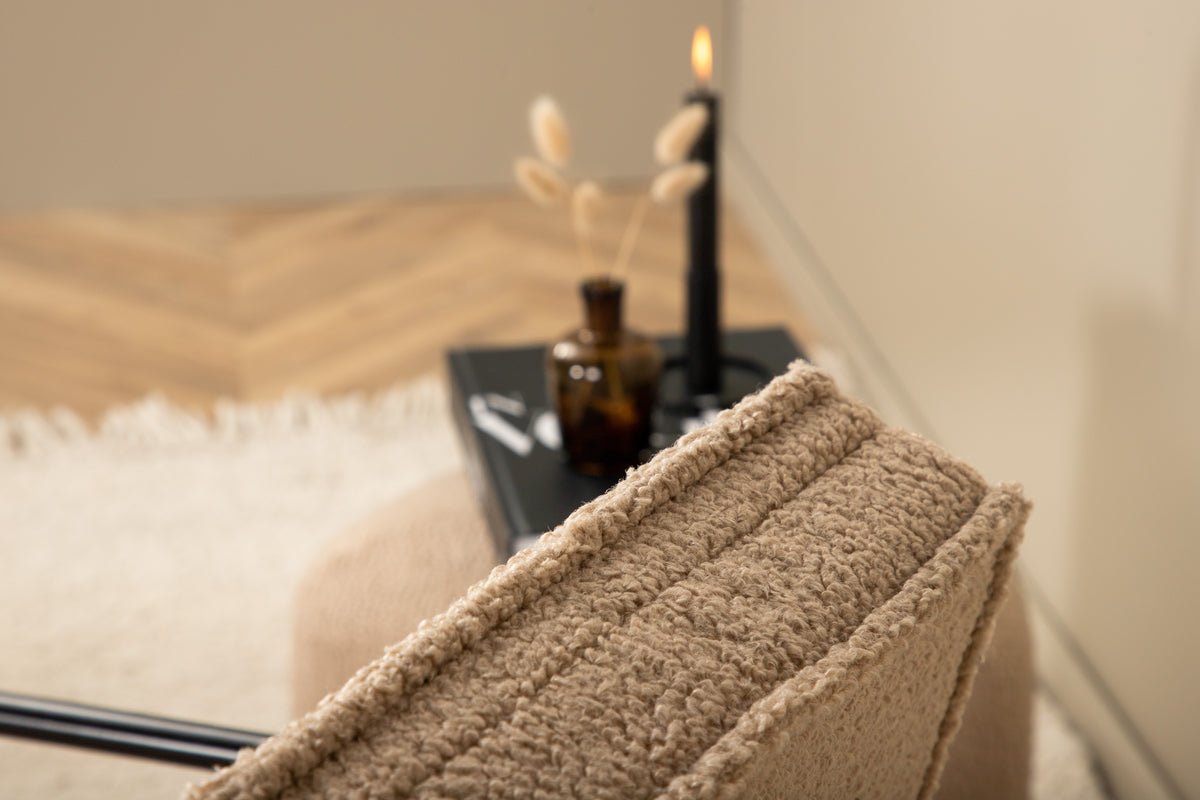 Fauteuil Lorele - Avec revêtement en peluche ou velours