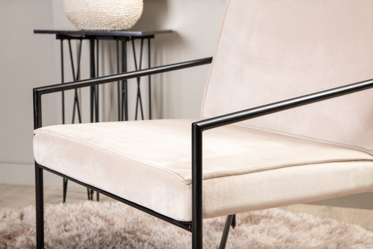 Fauteuil Lorele - Avec revêtement en peluche ou velours