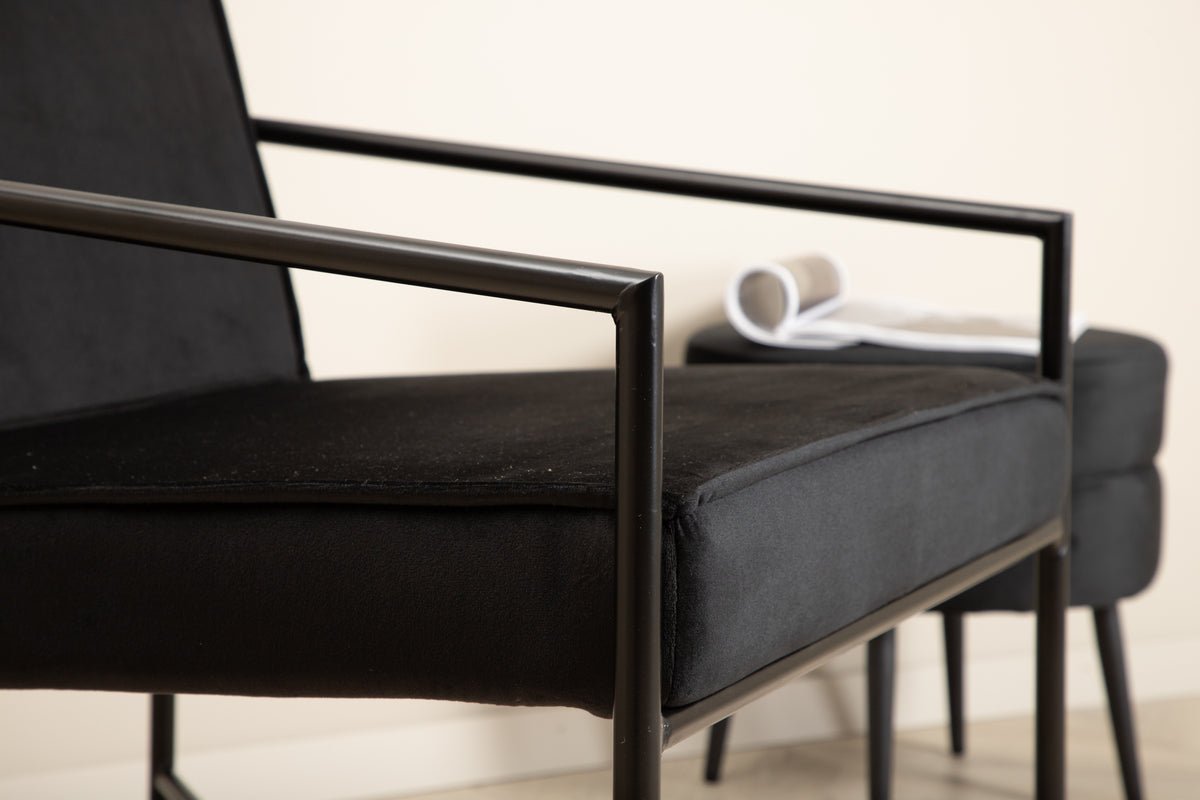 Fauteuil Lorele - Avec revêtement en peluche ou velours