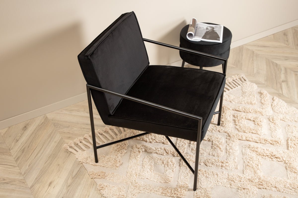 Fauteuil Lorele - Avec revêtement en peluche ou velours