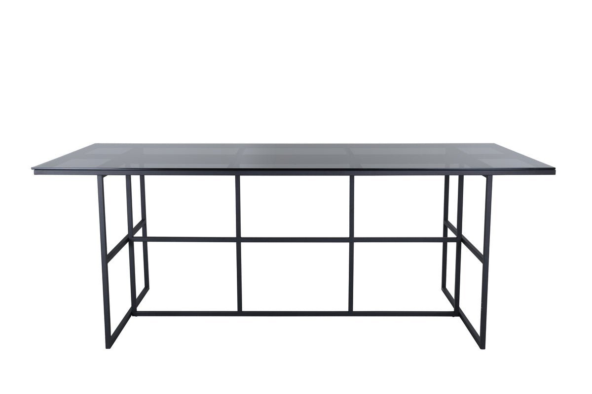 Table à manger Life - table à manger rectangulaire noire en acier et verre