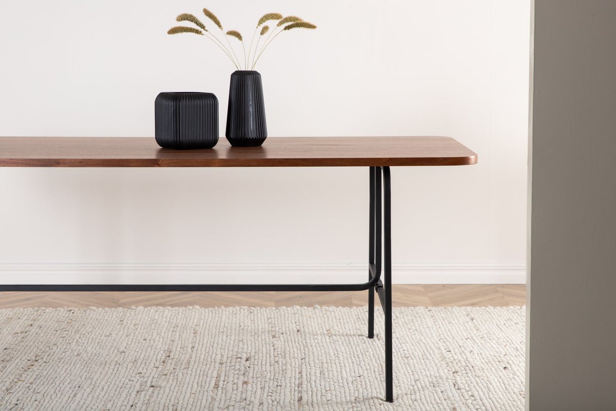 Table à manger Vahira - table à manger rectangulaire sur pieds en acier