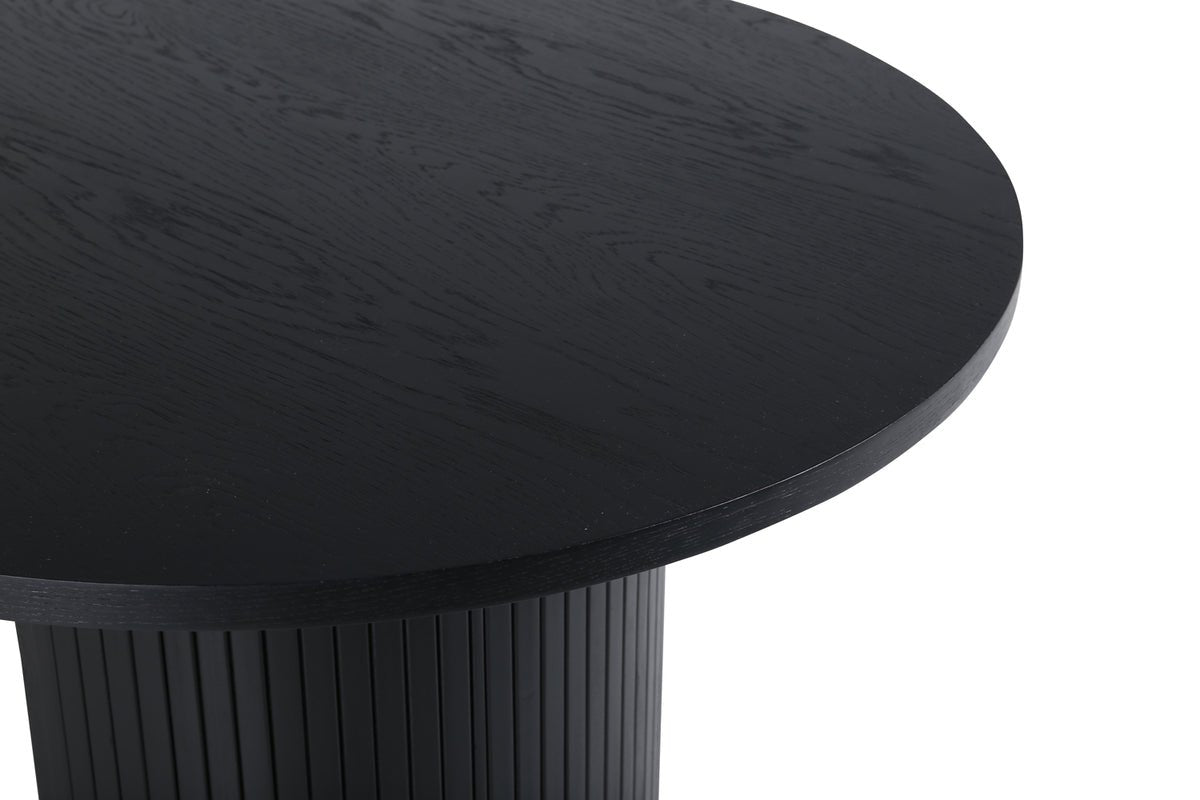 Table à manger Moani - avec cadre robuste au design nervuré