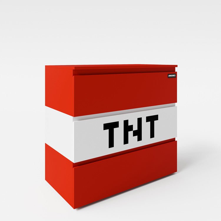 Commode Minecraft « TNT Box » – avec éclairage LED et 3 tiroirs