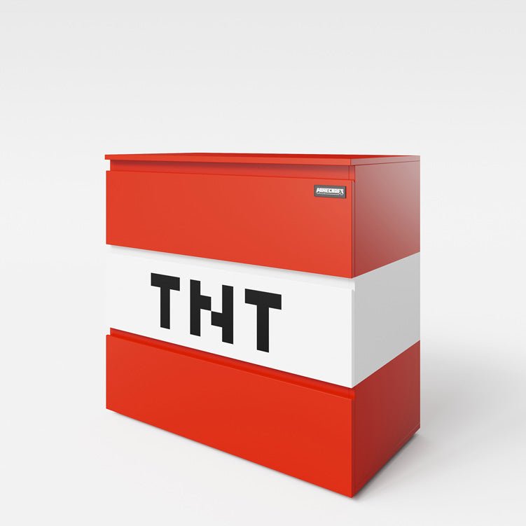 Commode Minecraft « TNT Box » – avec éclairage LED et 3 tiroirs