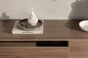 Meuble TV bas Valborg – placage noyer en aspect naturel