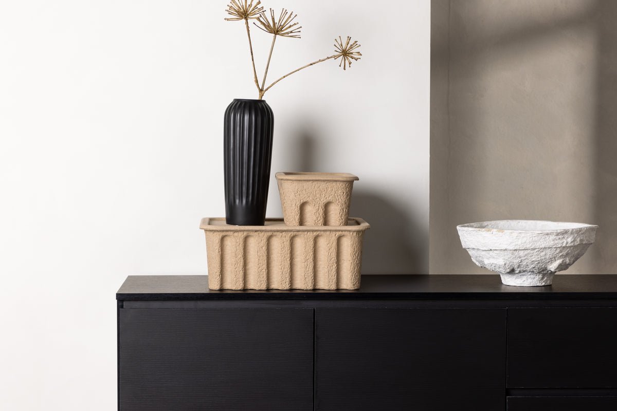 Designer TV-Lowboard Modano – Schwarz matt oder Walnussoptik