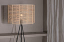 Stehlampe Diana – Schwarzes Gestell mit Rattan Lampenschirm