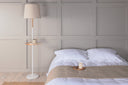 Stehlampe Lienz – Sanftes Beige mit Reliefoberfläche