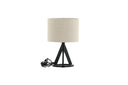 Lampe de table Mavo – Noir avec abat-jour en lin