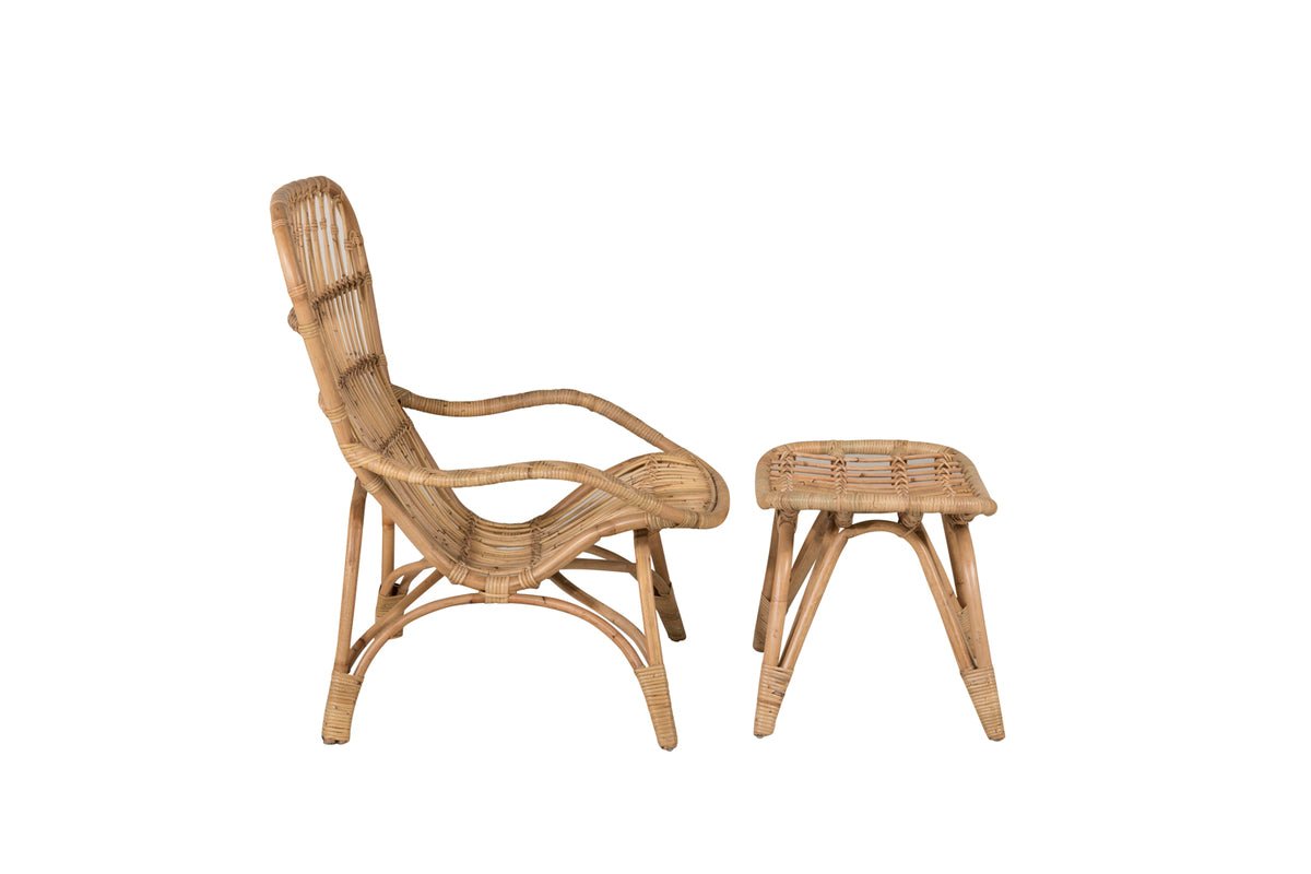 Chaise de jardin Elena - en rotin aspect bois