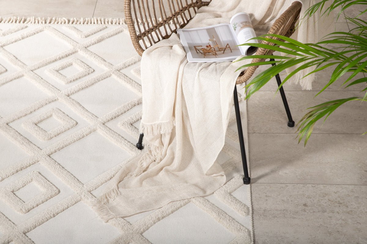 Tapis Neray – avec franges en polyester