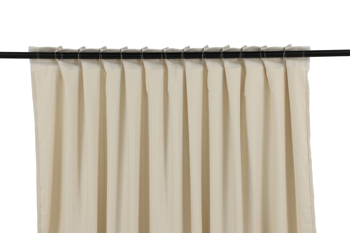 Ensemble de rideaux Verta – avec système à plusieurs bandes en Beige & vert mousse