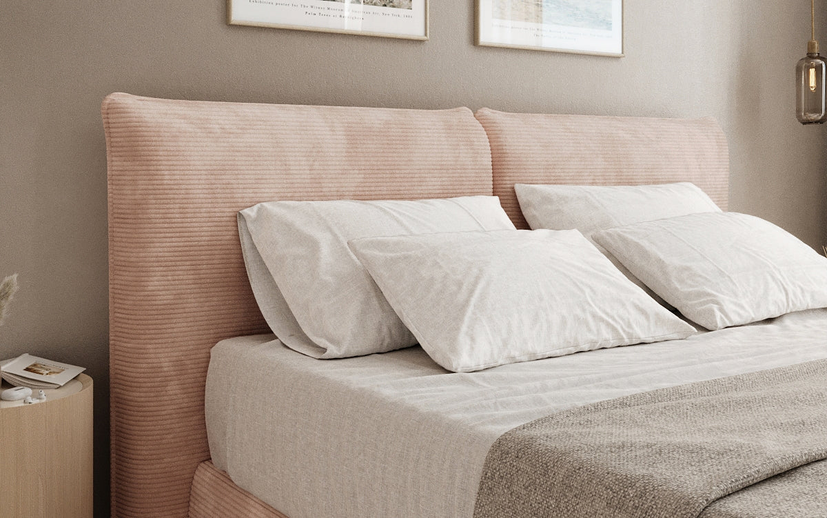 Lit boxspring Pillo en Côtelé