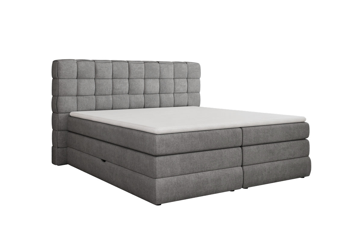 Lit boxspring Trama avec espace de rangement en Tissu